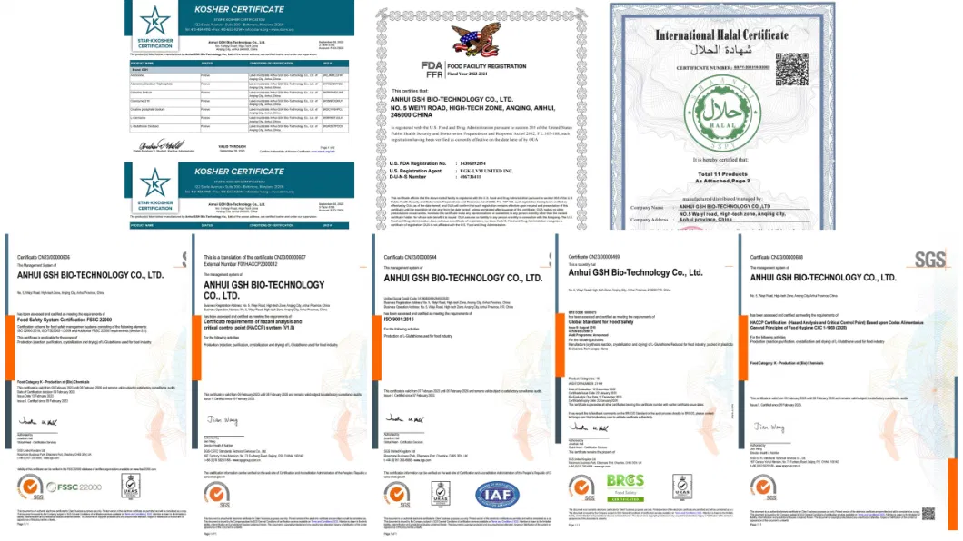 Was certified by ISO9001:2015, HACCP, FSSC22000, FDA, HALAL, KOSHER and BRCS ect. 
For the use of advanced synthetic biology techniques products have shown high cost performance.
We have sold to more than 70 countries and our products have received highly praise from our customer.